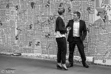 Queen Street Auckland city, black and white photo by Mike Wheelton